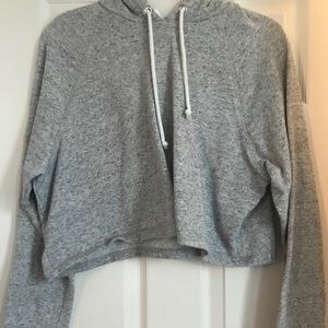 grey cropped hoodie